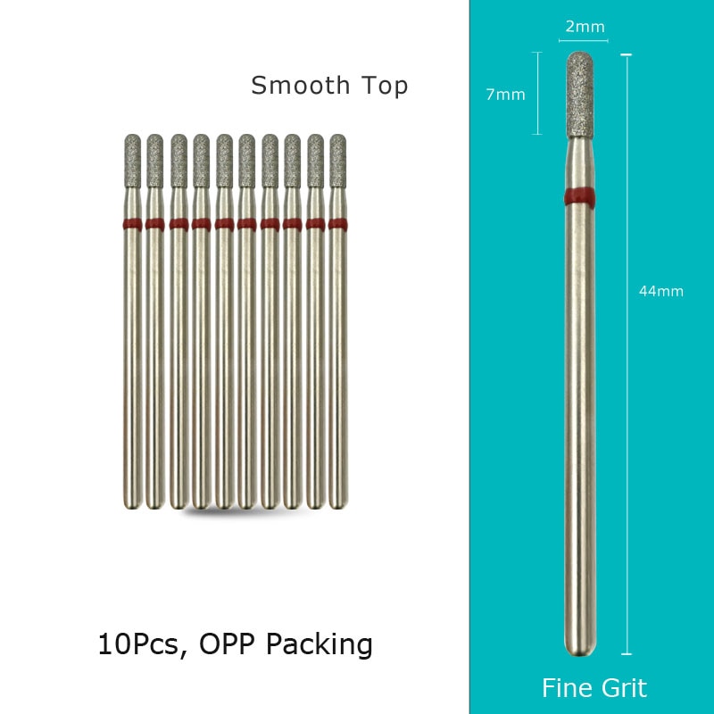 HYTOOS 10pcs/Set Nail Drill Bits Diamond Cutters for Manicure Cuticle Burr Milling Cutter for Pedicure Nails Accessories Tools C0207D-F(D)