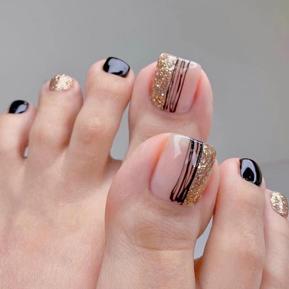 Press On Toenails Summer False Toenails For girls Cute Nail for Foot Artificial Nail tips Full Cover Nails feet False Nails T 35