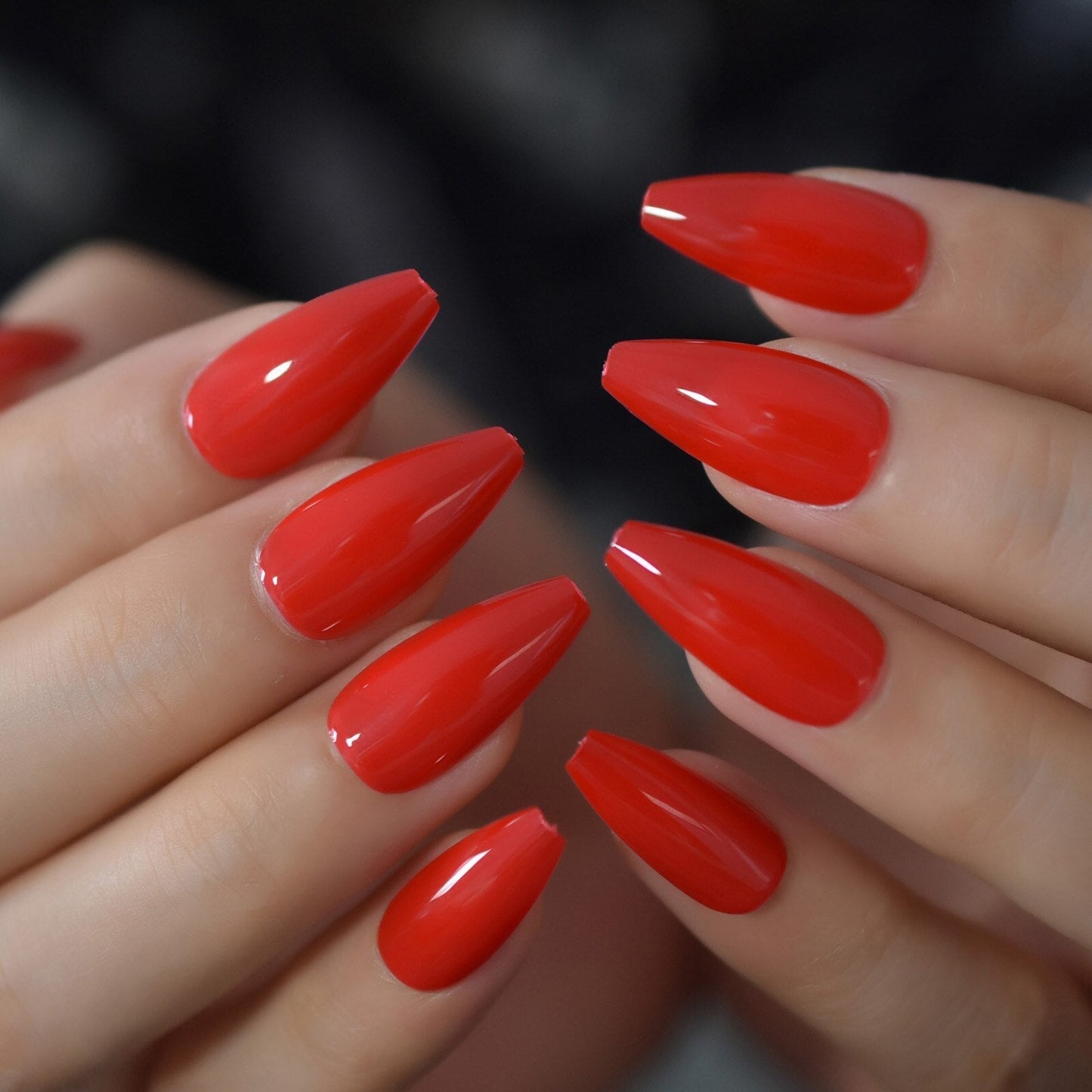 Glossy Gradient Rainbow Ombre French Press on Nails Almond Fake Nails Stiletto Oval Pointed Manicure False Nails Finger Tips