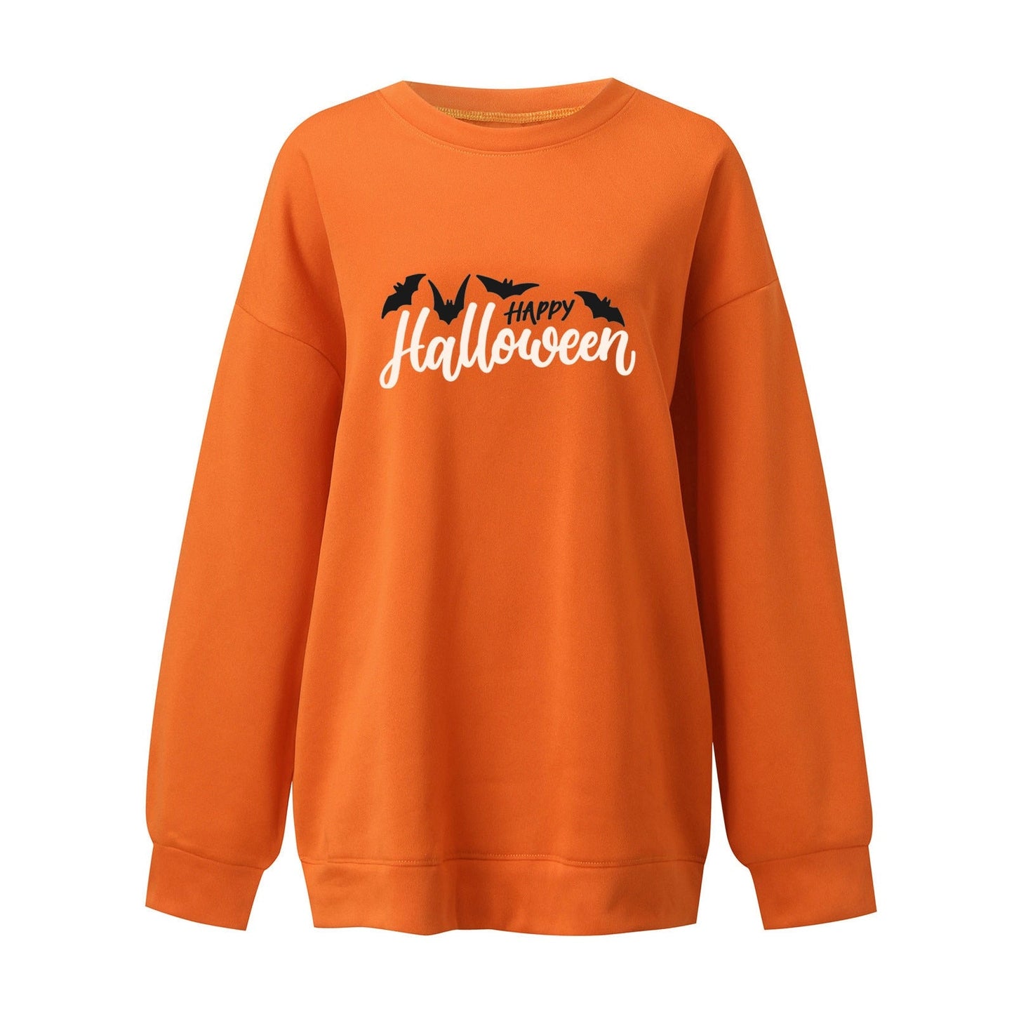 Halloween Harajuku Sweatshirts Bat Letter Print Sweatshirt Sweater Round Neck Women's Sweatshirt Long Sleeve Outfits Moletom