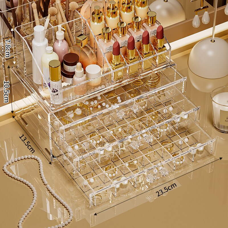 Large capacity, multiple combinations, nail jewelrystorage box, transparent multi-layer nail box, classified drawer, jewelry box