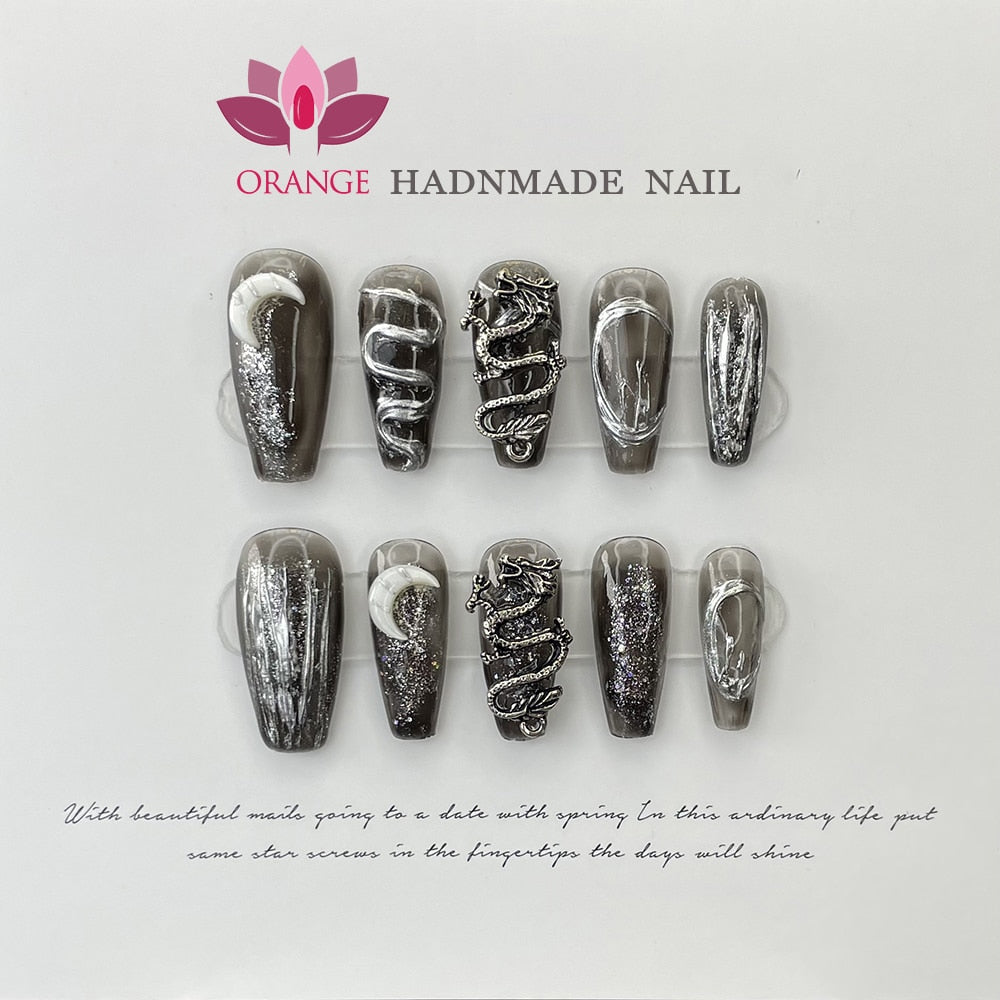 Handmade Stiletto Press On nails Reusable Decoration Fake Nails Full Cover Artificial Manicuree Wearable XS S M L Size Nails Art Spain