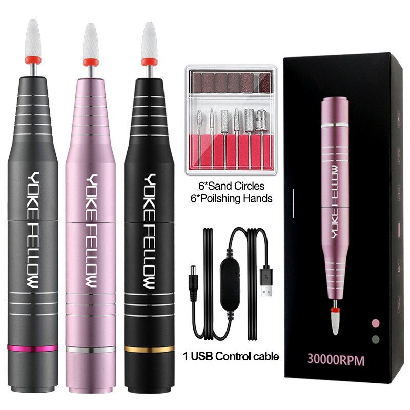 Electric Nail Drill 30000RPM Professional Electric Nail File Kit for Acrylic Gel Nails Manicure Pedicure Home Use