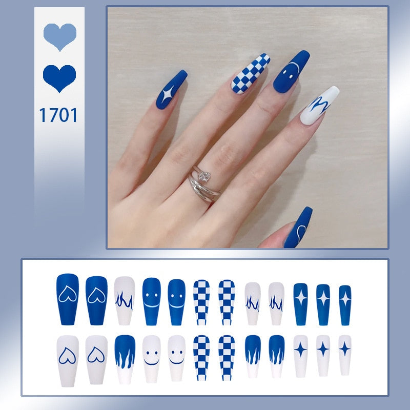 24pcs Lemon Short Wear Tips Nail False Patch Press on Nails Supplies for Professionals Artifical Fake Nails Faux Ongles Uñas 1701 -Fake Nails Ar