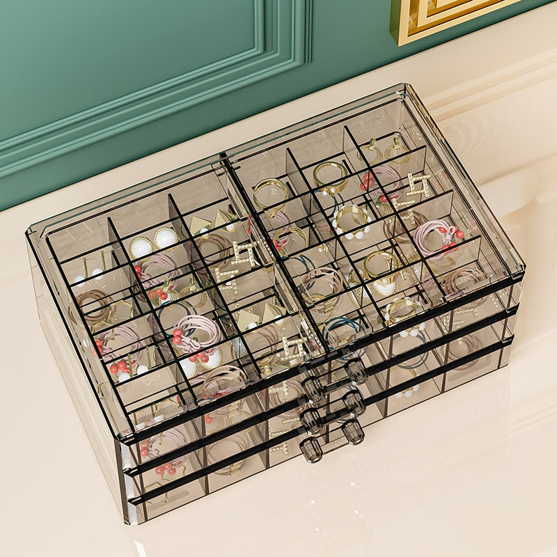Large capacity, multiple combinations, nail jewelrystorage box, transparent multi-layer nail box, classified drawer, jewelry box