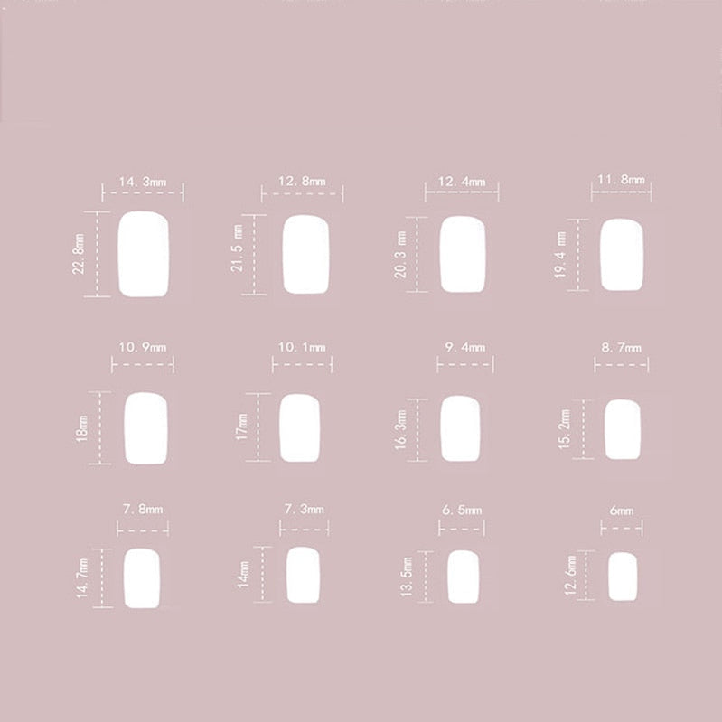 24Pcs/Set Wearable Gold Foil Nail Patch White Purple Smudged Press on Nails French Style Fake Nail Girls Beauty Decor Wholesale