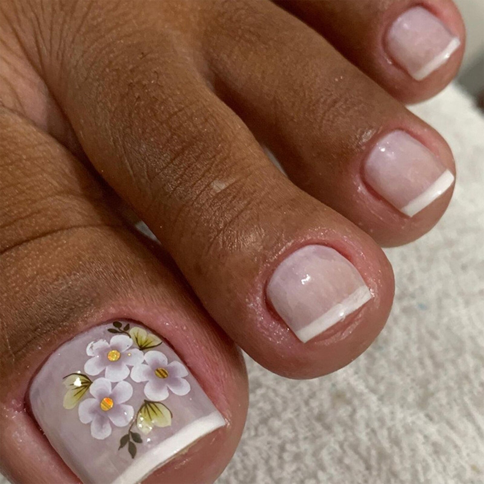 Press On Toenails Summer False Toenails For girls Cute Nail for Foot Artificial Nail tips Full Cover Nails feet False Nails T 24