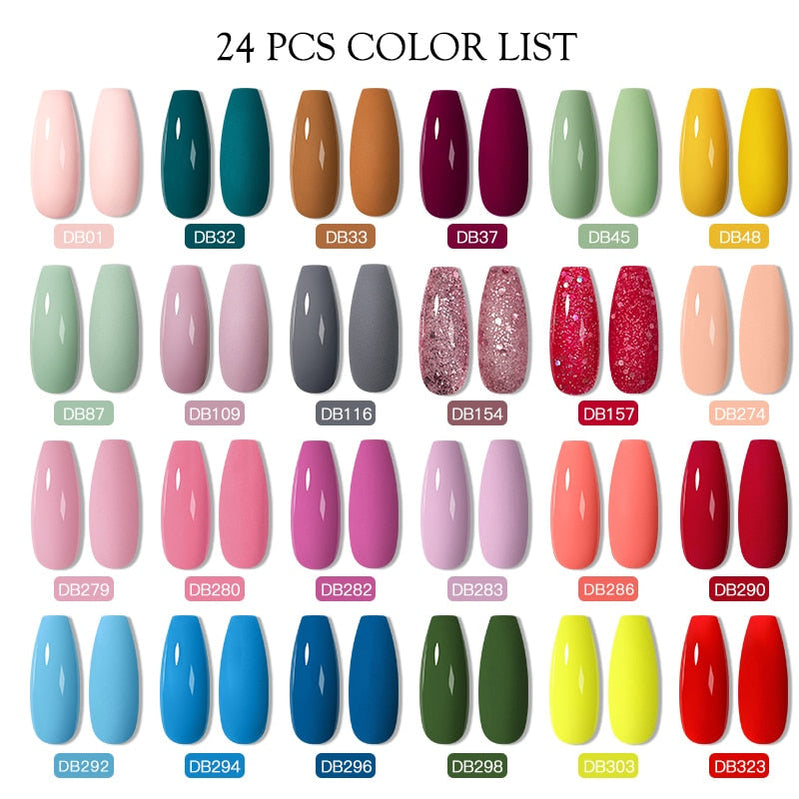 Mtssii 24/25/40/60PCS Gel Nail Polish Set Color Gel Semi Permanent UV Led Varnish Nail Art Design Soak Off Gel Set Nail Gel Set SZH15360