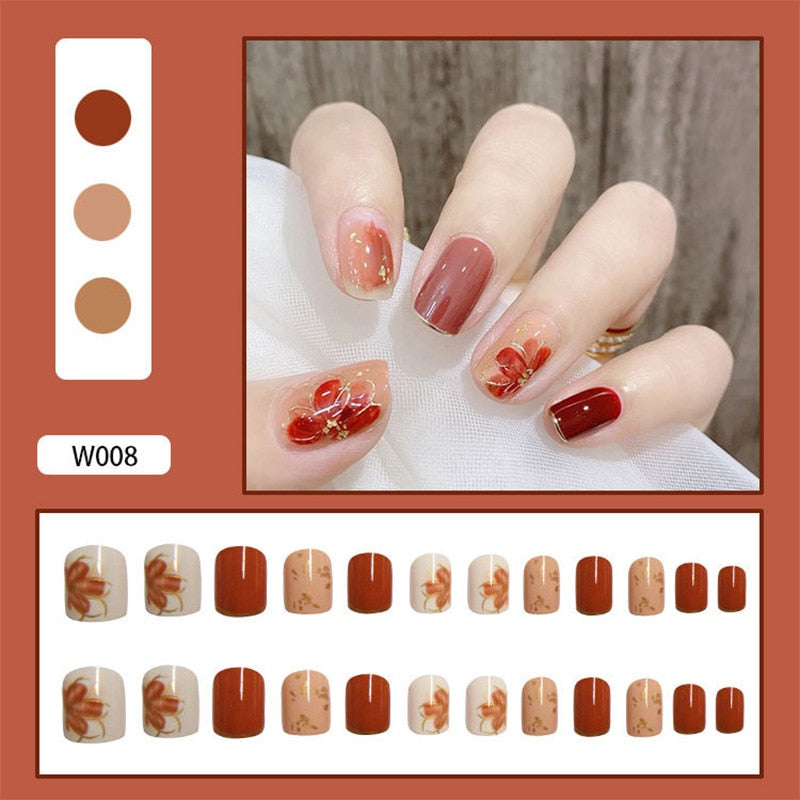 24Pcs/Box White French Fake Nails Press on Long XL Length Rhinestone Design False Nails Full Cover Acrylic Nail Tips
