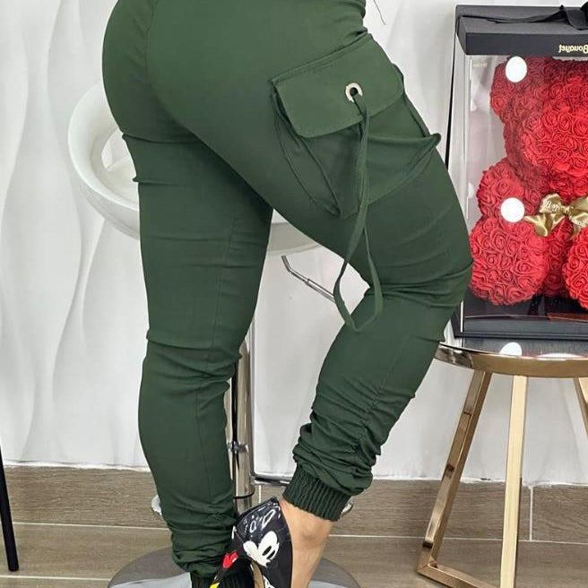 Women's Pants Spring Fashion Band Decor Pocket Design Cargo Casual Plain Daily Long Cargo Pants Y2K Streetwear