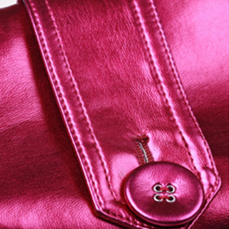 Spring Autumn Long Shiny Reflective Patent Leather Trench Coat for Women Belt Double Breasted Cool European Fashion