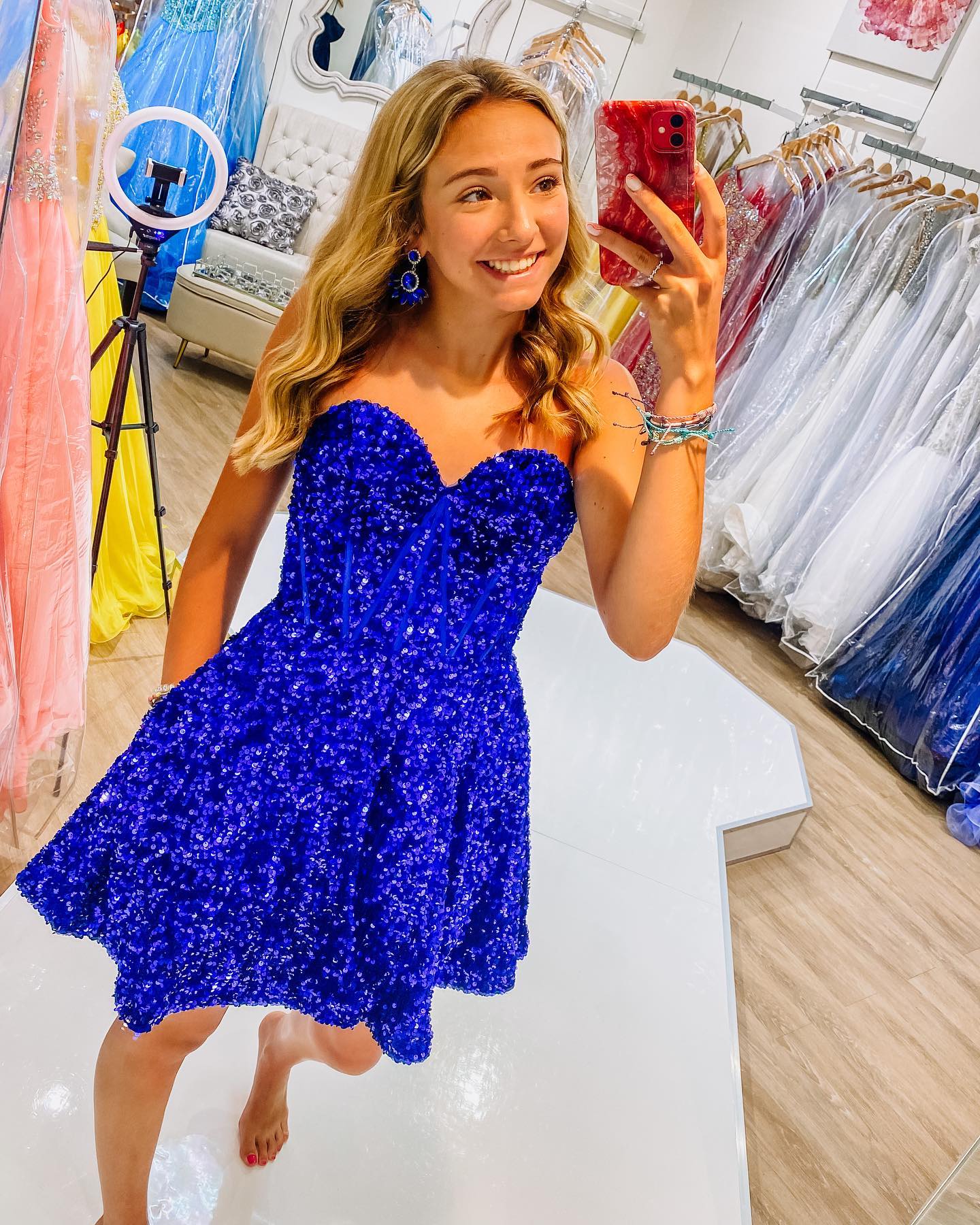 Sequin Velvet Hoco Dress NYE Sweetheart Built-in Bone Short Lady Formal Homecoming Party Gown Club Night Cocktail Prom Gala Royal Blue