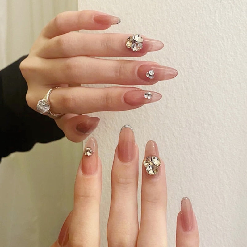 Sea Wave Carp Japanese Style Doodle False Nails Detachable Nude Pink Long Coffin Fake Nails with Glue Full Cover Press on Nails