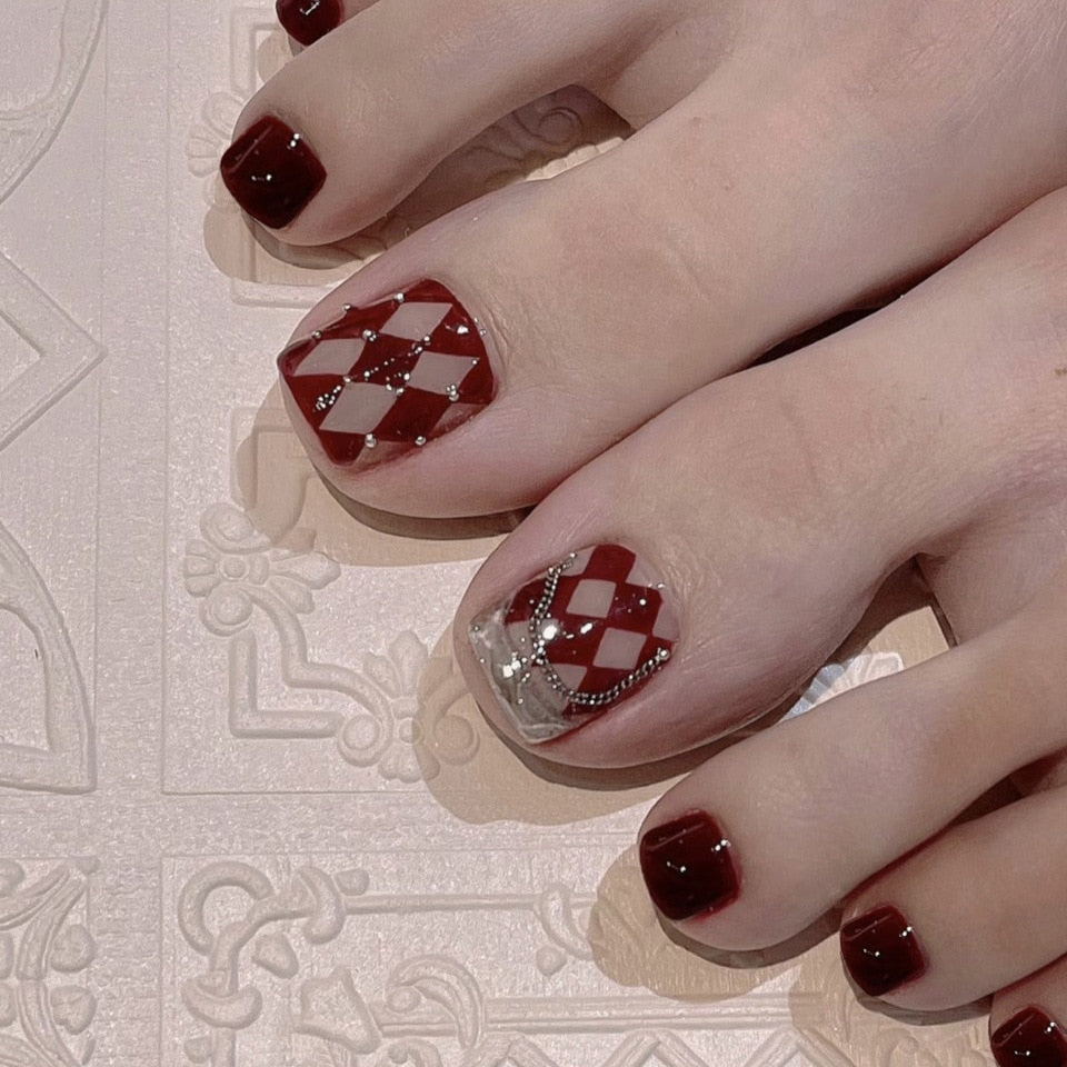Press On Toenails Summer False Toenails For girls Cute Nail for Foot Artificial Nail tips Full Cover Nails feet False Nails T 21