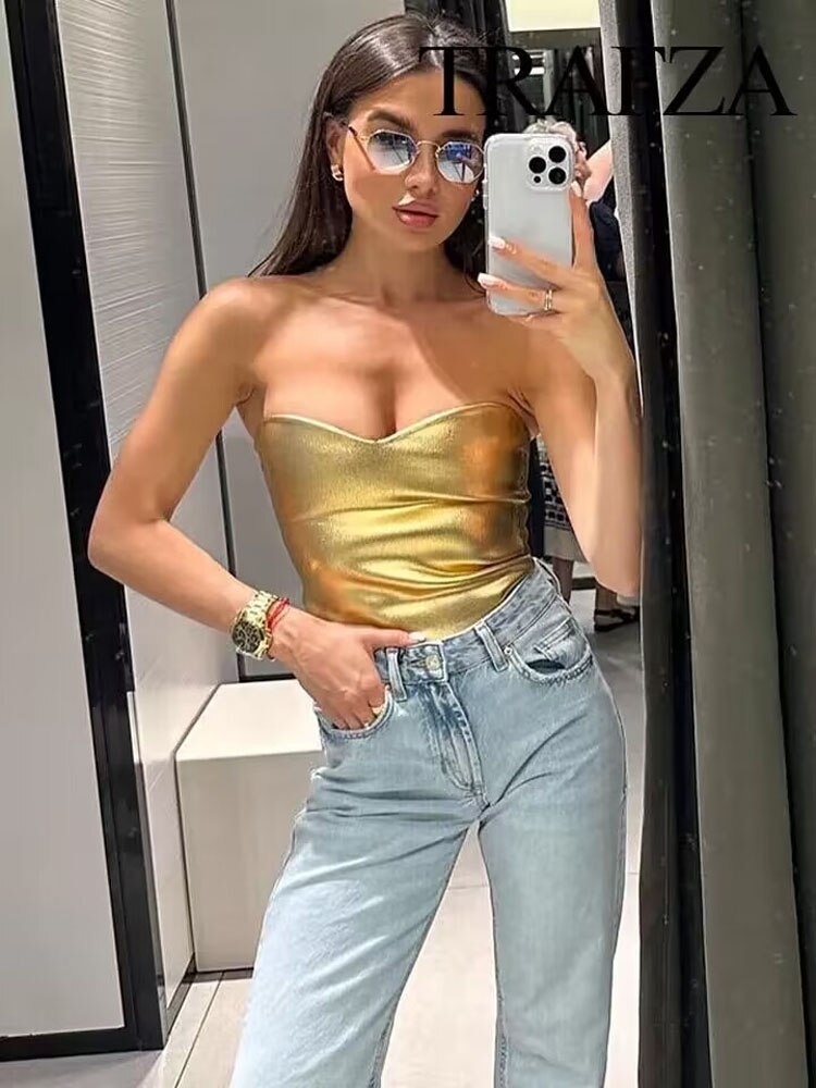 2023 Summer Women New Fashion Solid Backless Zipper Sexy Tank Tops Woman Sleeveless Female Chic Corset Camis Streetwear