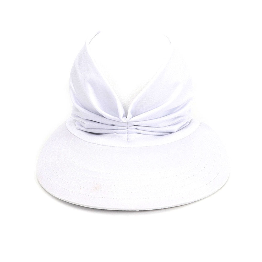 Aettechgd New Women's Summer Hat Outdoor UV Protection Sun Visor Hat Empty Top Hat Travel Seaside Beach Hat Sunscreen White