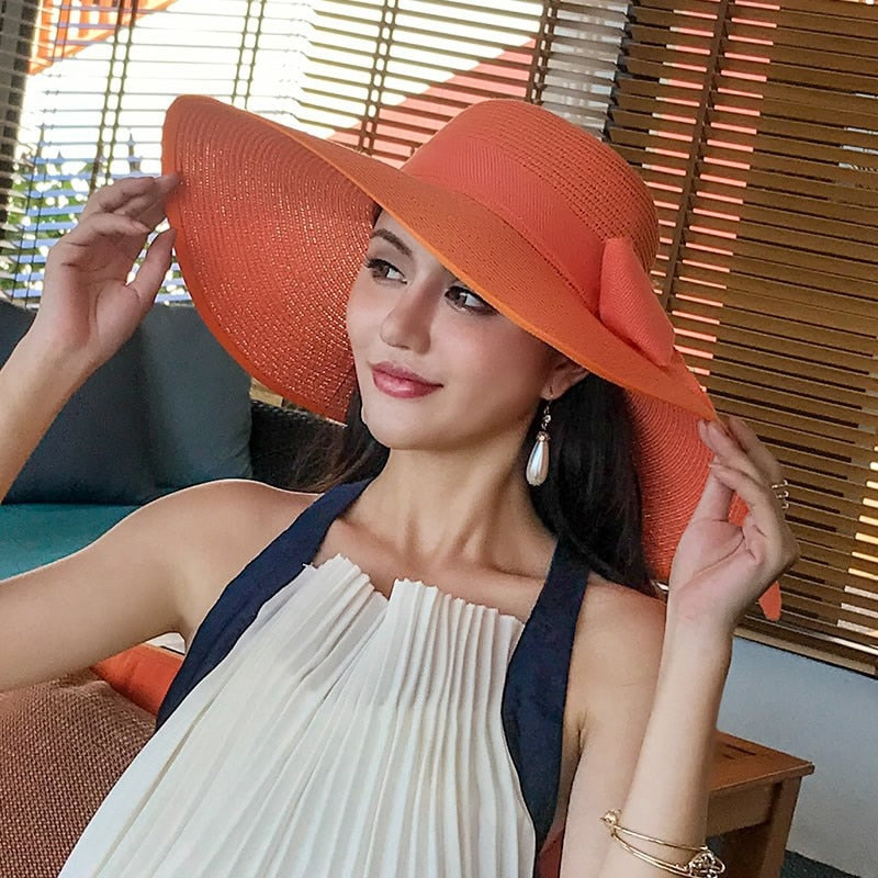 Seaside Photo Beach Straw Hat Children Summer Large Brim Sunscreen Shading Simple Fashion Large Brimmed Hat Sun Hat Beach Hat