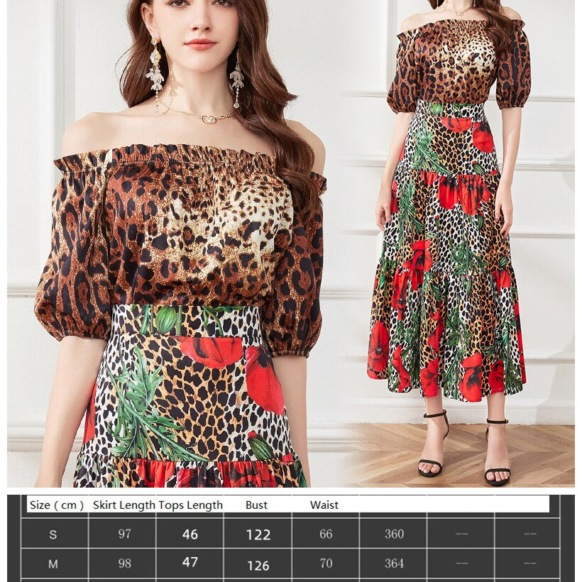 Summer Floral Dress Sets Women 2 Piece Outfit Sexy Slim Tops and Skirt Party Set Suspender Strap Suit Ballgown Frocks 6