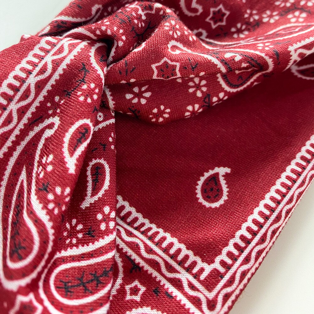 Headband Woman Bohemian Wide Cotton Stretch Bandana Girls Festival Flower Print Hair Accessories Summer Accessories