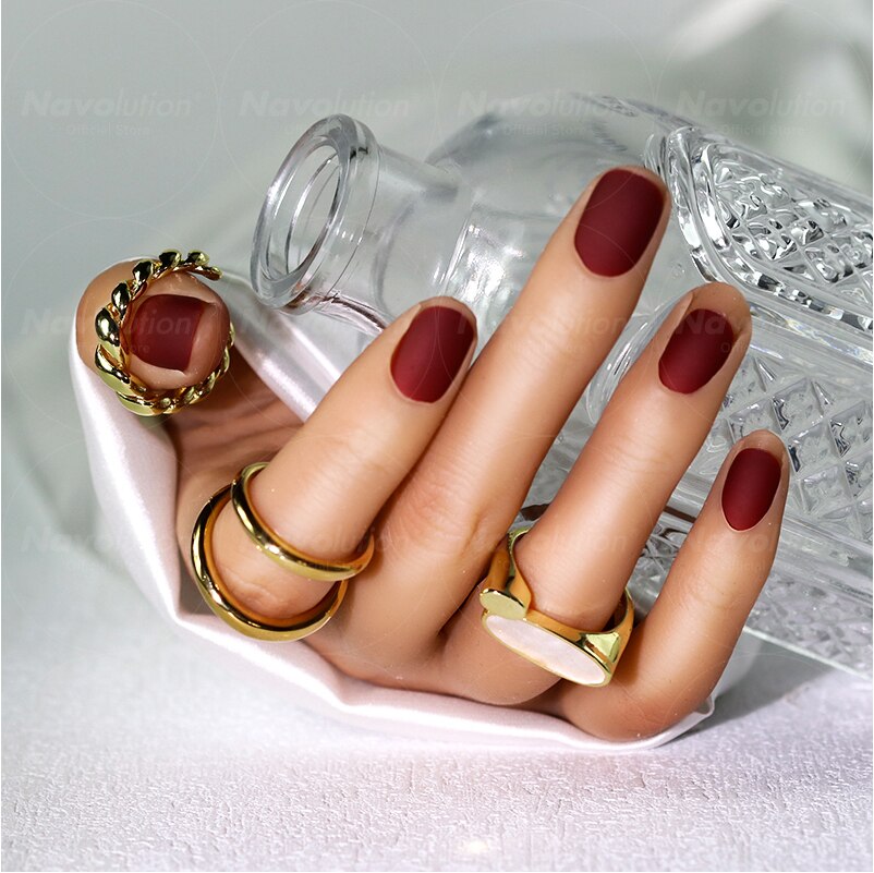 Navolution 24Pcs/Set DIY Manicure Wearable Fake Nails press on Detachable Finished Fingernails Ballet Square Head Almond Short