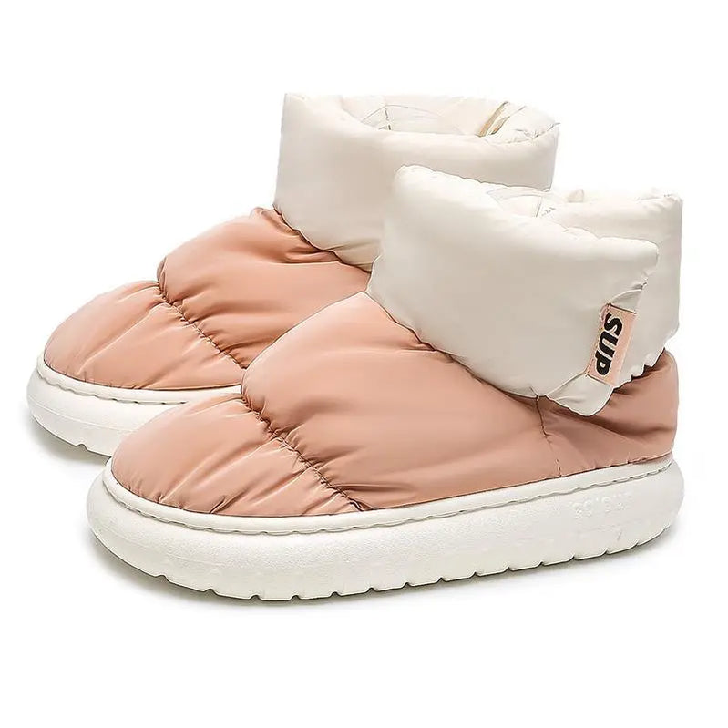 Ankle Boot Woman Winter Platform Warm Fur Shoes for Female Rainproof Cloth Comfortable Soft Plush Chunky Women's Snow Boot Pink 1