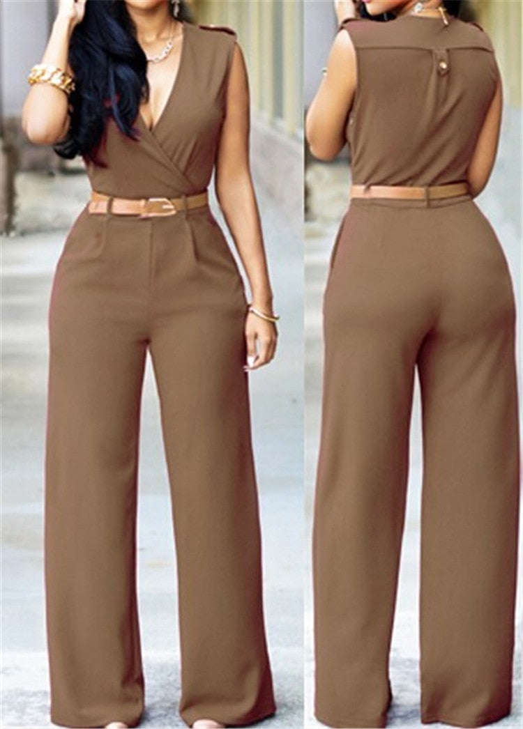 Newly Women Jumpsuit Lady Sleeveless Romper Female jumpsuit Bodysuit Bodycon Party Streetwear Outfit Clothes Party Playsuit Khaki