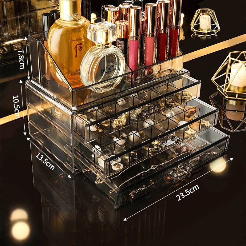 Large capacity, multiple combinations, nail jewelrystorage box, transparent multi-layer nail box, classified drawer, jewelry box