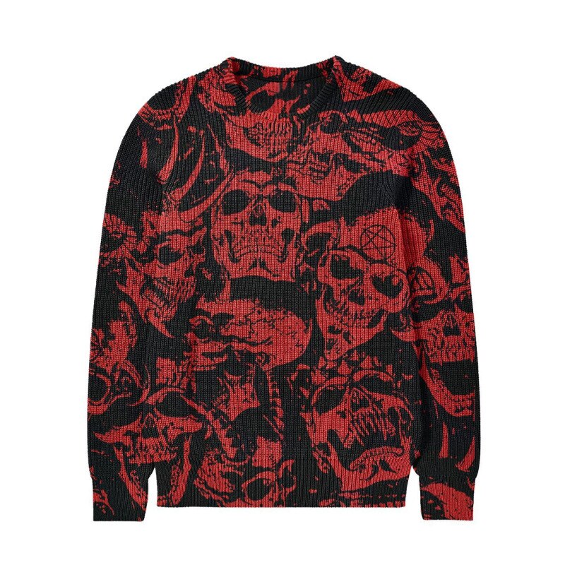 Fashion Hip Hop Streetwear Men's Sweater Autumn Winter New Coats Men Sweaters Halloween style Male Knitted Pullover Unisex
