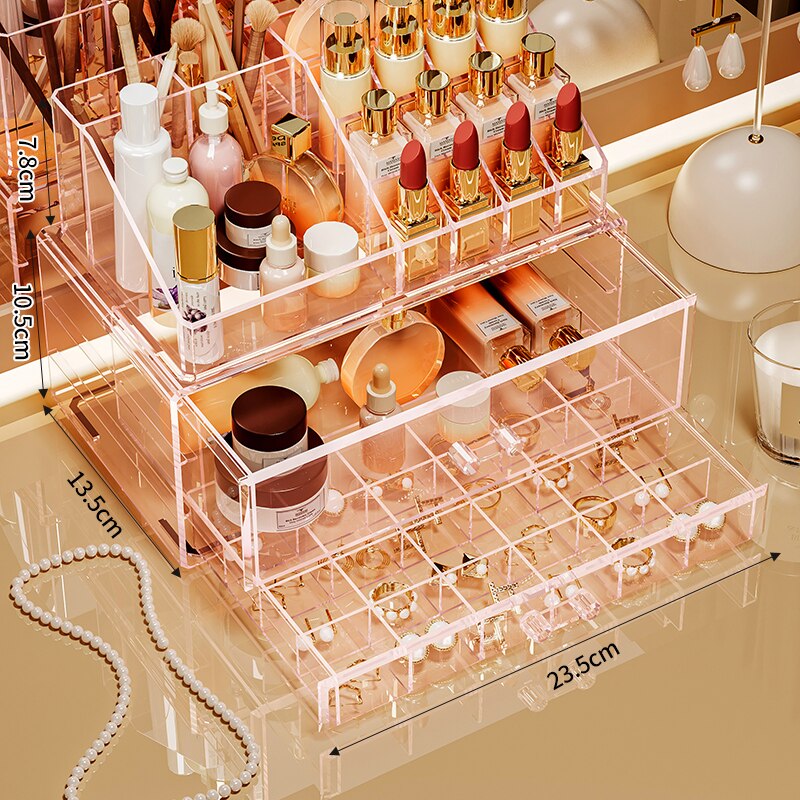 Large capacity, multiple combinations, nail jewelrystorage box, transparent multi-layer nail box, classified drawer, jewelry box