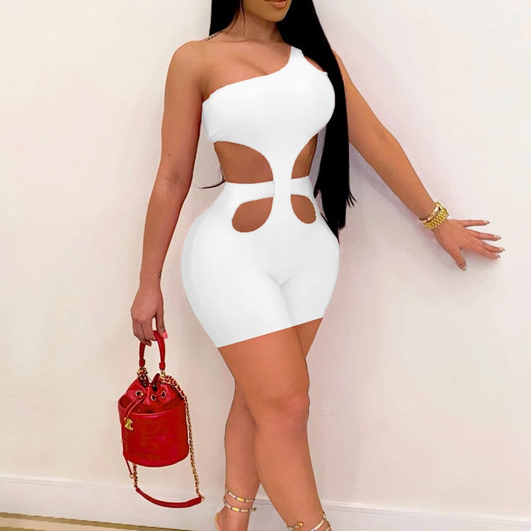 Znaiml 2023 One Shoulder Piece Rompers Playsuit Outfits Overalls for Women Clothing Summer Short Jumpsuit Monos Sexy Mujer