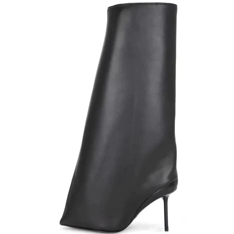 Autumn/Winter New Party High Heel Knee Length Women's Boots Fashion Genuine Leather Sleeve Medium Sleeve Women's Boots