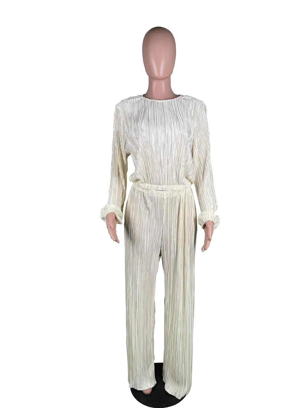 High Elasticity Two Piece Set for Women Long Sleeve O neck Tops Women's Tracksuit Female Casuals Home Loose Wide Leg Pant Sets