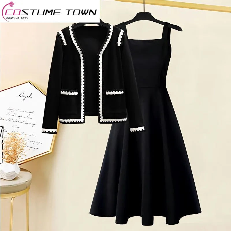 Spring/Summer Korean Edition Skirt Women's New Fashion Versatile Style Top Coat Casual Slim Skirt Two Piece Set