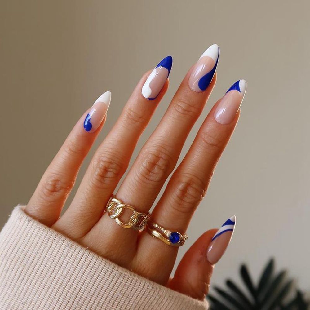 24Pcs/Set Fake Nails With Glue Full Cover Nail Tips Press On Med Nails DIY Manicure Oval Head False Nails Pink Almond Artificial