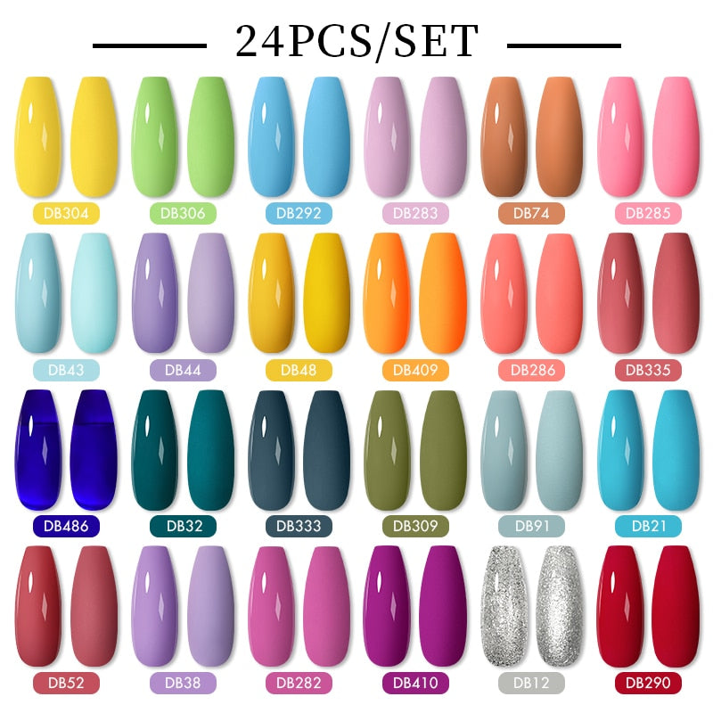 Mtssii 24/25/40/60PCS Gel Nail Polish Set Color Gel Semi Permanent UV Led Varnish Nail Art Design Soak Off Gel Set Nail Gel Set ZH20162