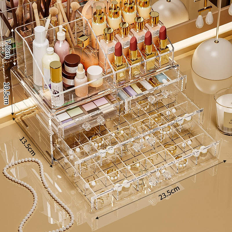 Large capacity, multiple combinations, nail jewelrystorage box, transparent multi-layer nail box, classified drawer, jewelry box