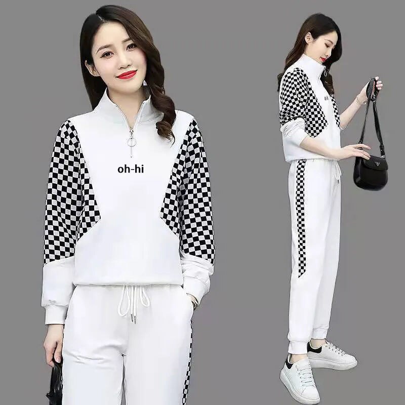 Women Clothing Set Long Sleeve Autumn Winter Sweatshirt+Pants 2Pcs Suit Casual Sportswear Letter Female Fashion Streetwear