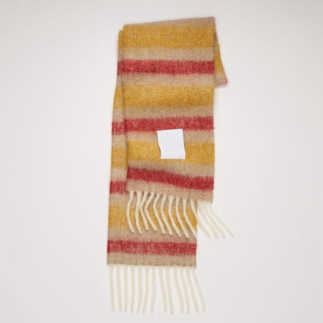 New Scarf Autumn and Winter Multicolor Thickened Plaid Scarf The Same Length Warm Shawl For Men and Women Scarves