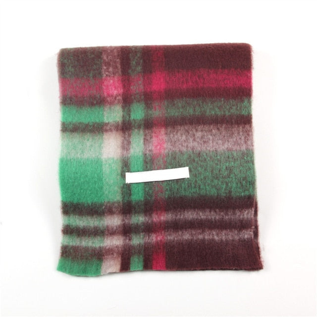 New Scarf Autumn and Winter Multicolor Thickened Plaid Scarf The Same Length Warm Shawl For Men and Women Scarves
