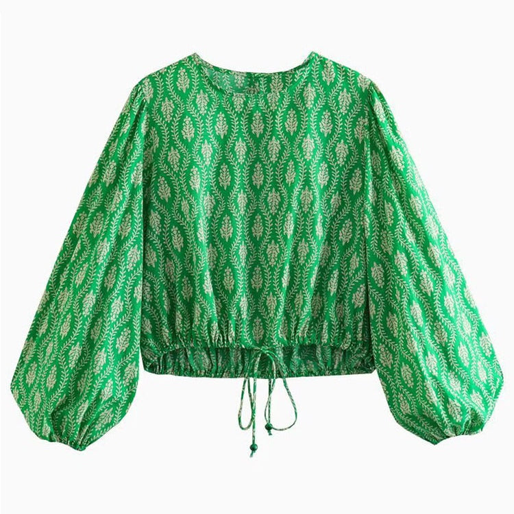 Elegant Blouse Pants Sets Two Pieces Jumpsuits Long Sleeve Retro Blouse Shirts Women Female Suits Autumn Winter Outfit Pajamas Blouse Only 1