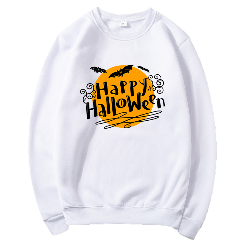 Fashion Halloween Pattern Print Crew Neck Sweater Casual Sports Outdoor Cute Long Sleeve Sweatshirt