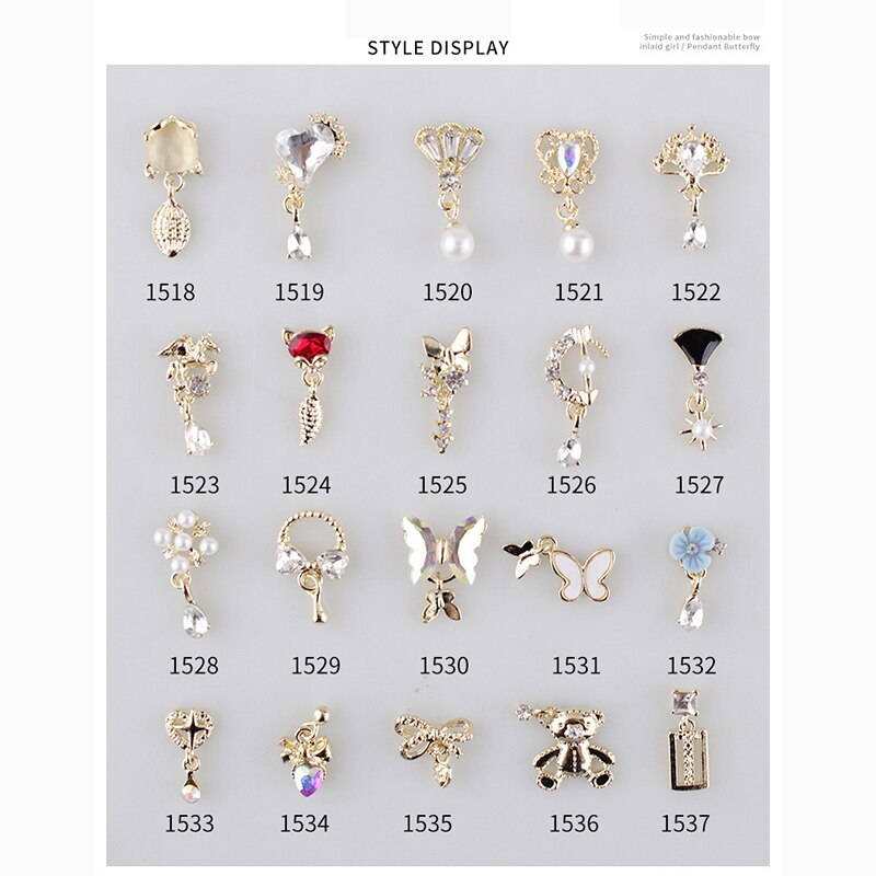 Nail Charms Pearl Decoration For Press On Fake Nail Accessories Pendant Super Sparkling Zircon Nail Parts Manicure Professionals