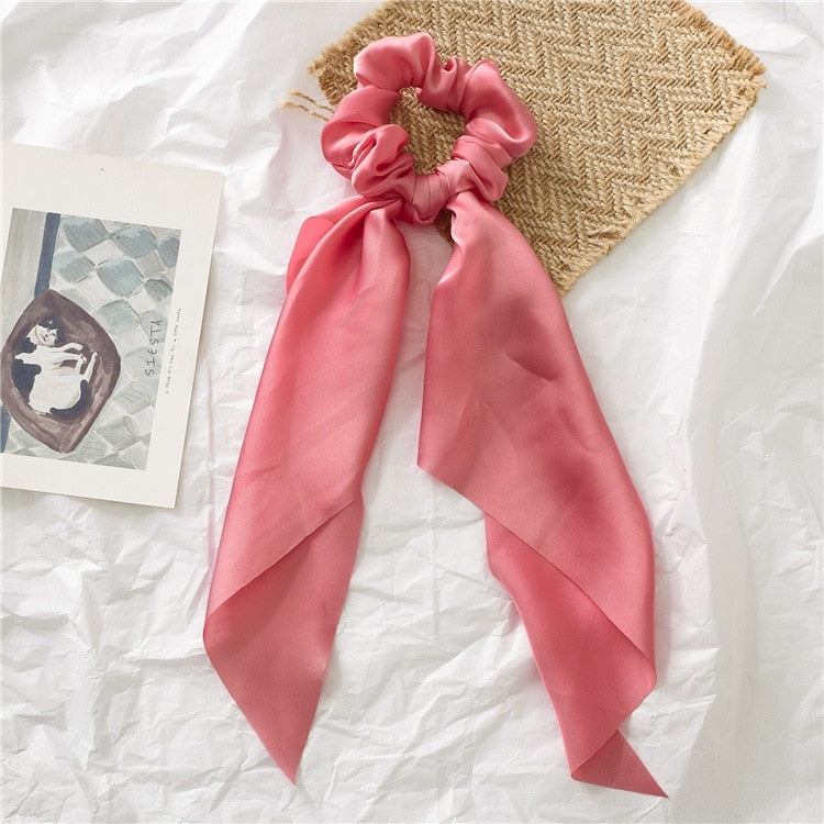 Chiffon Printing Flower Bandana Hair Scarf Headband for Women Vintage Long Ribbon Scrunchie Beach Bandanas Hair Accessories 36