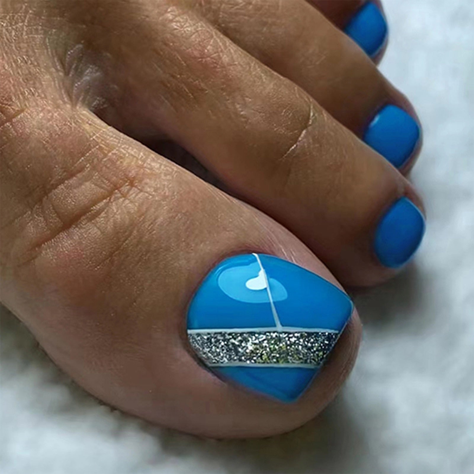 Press On Toenails Summer False Toenails For girls Cute Nail for Foot Artificial Nail tips Full Cover Nails feet False Nails T 37