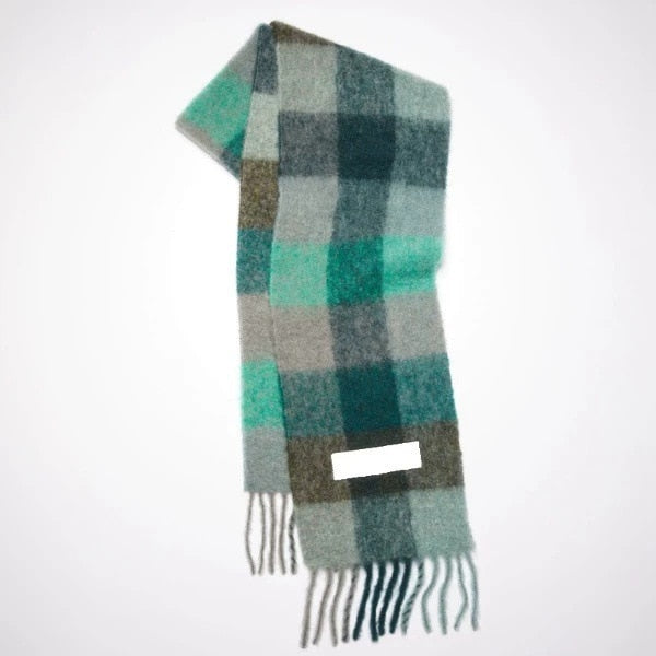 New Scarf Autumn and Winter Multicolor Thickened Plaid Scarf The Same Length Warm Shawl For Men and Women Scarves