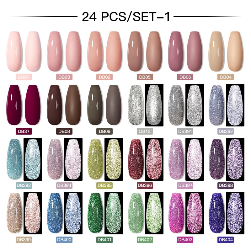 Mtssii 24/25/40/60PCS Gel Nail Polish Set Color Gel Semi Permanent UV Led Varnish Nail Art Design Soak Off Gel Set Nail Gel Set SZH17805