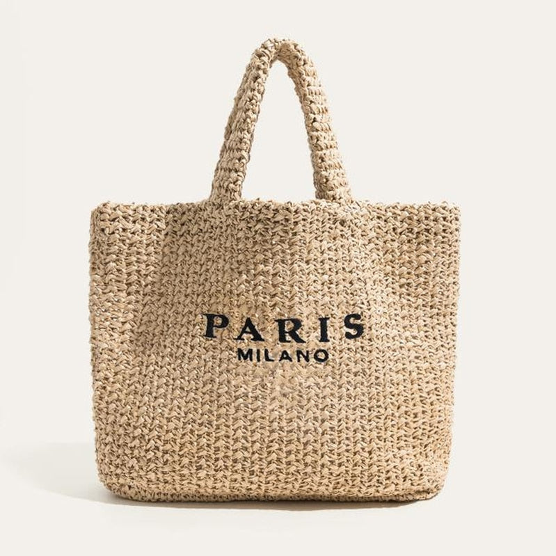 Fashion Large Capacity Straw Tote Bag Designer Letters Women Handbags Handamde Woven Summer Beach Bag Casual Bali Big Purse