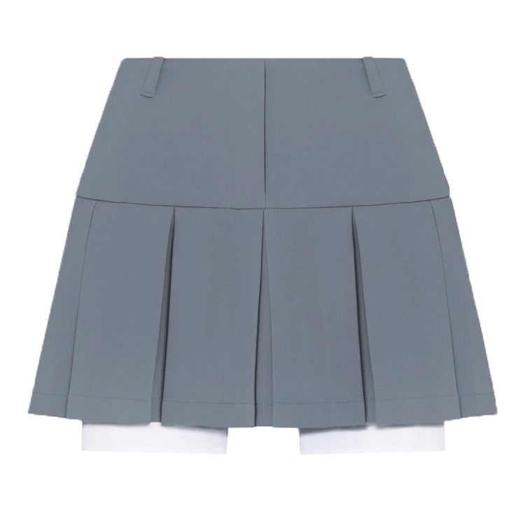 Fall Women Blazer Suit Two Piece Sets Turn-down Collar Blazers Tops And Pleated Skirts Femme High Street Y2K Outfits Only Grey Skirts