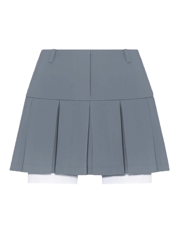 Fall Women Blazer Suit Two Piece Sets Turn-down Collar Blazers Tops And Pleated Skirts Femme High Street Y2K Outfits Only Grey Skirts