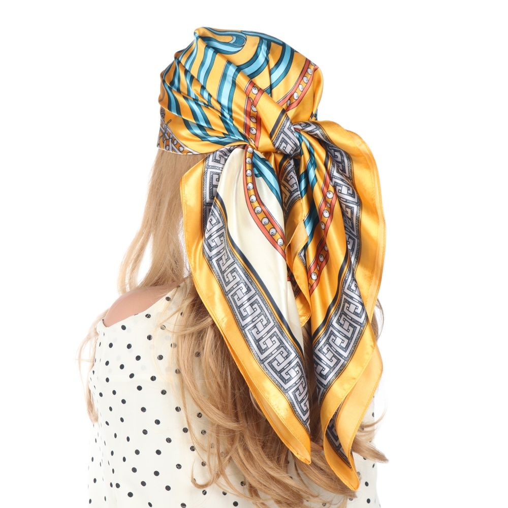 Silk Scarves Luxury Brand Spring Summer Women Head/Hair Scarf 90X90cm Fashion Hijab Bandana Cheveux Foulard Femme